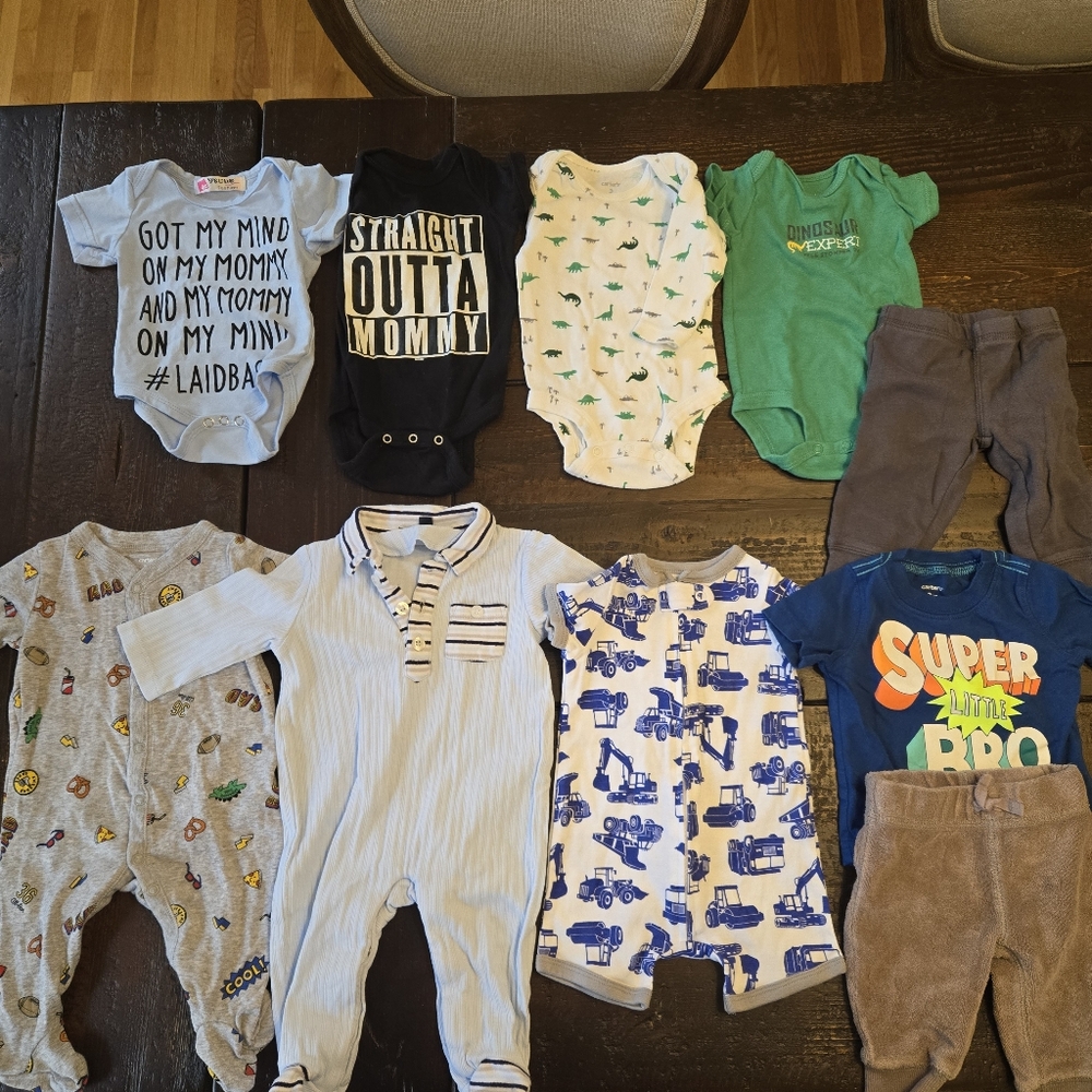 Carters Oneies Bundle, Qty 8, Size 3 Months